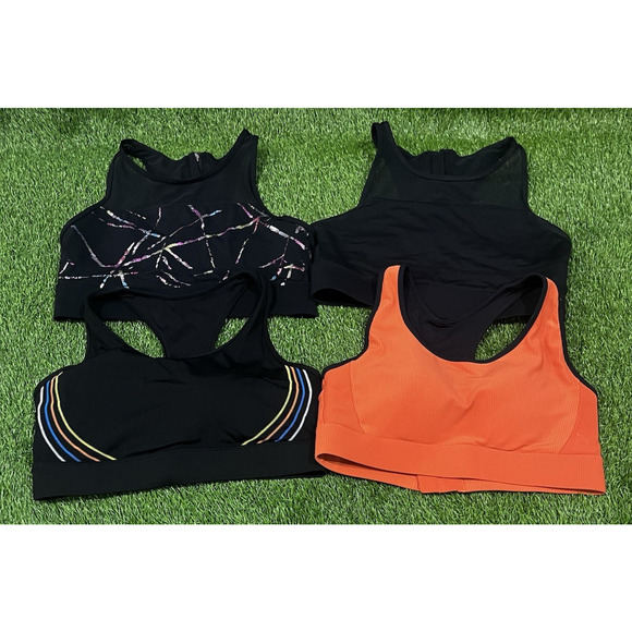 Zyia Lot Of 4 Sports BrasHigh Impact Racerback Black SZ Small - Picture 2 of 14